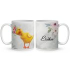 Névvel kérhető - Cuki kíváncsi kiskacsa mintás bögre