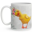 Névvel kérhető - Cuki kíváncsi kiskacsa mintás bögre