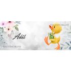 Névvel kérhető - Tündéri kiskacsa virágcsokorral mintás bögre