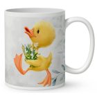 Névvel kérhető - Tündéri kiskacsa virágcsokorral mintás bögre