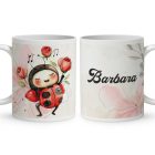 Névvel kérhető - Cuki hegedűs katica mintás bögre