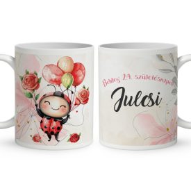 Névvel kérhető - Szülinapi lufis mintás bögre