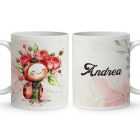 Névvel kérhető - Katica virágcsokorral mintás bögre