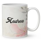 Névvel kérhető - Katica virágcsokorral mintás bögre