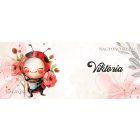 Névvel kérhető - Katica virágcsokorral mintás bögre