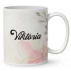 Névvel kérhető - Katica virágcsokorral mintás bögre