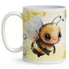 Névvel kérhető - Repülő cuki méhecske mintás bögre