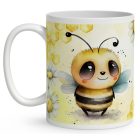 Névvel kérhető - Repülő cuki méhecske mintás bögre