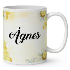 Névvel kérhető - Repülő cuki méhecske mintás bögre