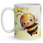 Névvel kérhető - Mosolygós méhecske mintás bögre