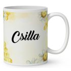 Névvel kérhető - Mosolygós méhecske mintás bögre