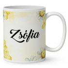 Névvel kérhető - Mosolygós méhecske mintás bögre