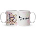 Névvel kérhető - Kávézós Húsvéti manólány mintás bögre