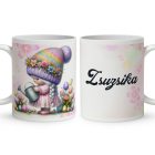 Névvel kérhető - Kávézós Húsvéti manólány mintás bögre