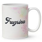 Névvel kérhető - Hintázós húsvéti manólány csibével mintás bögre