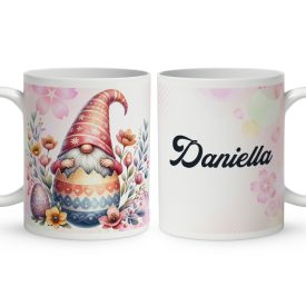 Névvel kérhető - Pillangós Húsvéti manó mintás bögre