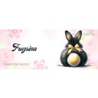 Névvel kérhető - Fekete Nyuszi popsi mintás bögre