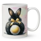 Névvel kérhető - Fekete Nyuszi popsi mintás bögre