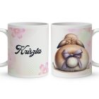 Névvel kérhető - Nyuszi popsi lila masnival mintás bögre