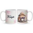 Névvel kérhető - Nyuszi popsi lila masnival mintás bögre