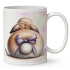 Névvel kérhető - Nyuszi popsi lila masnival mintás bögre