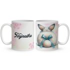 Névvel kérhető - Fehér Nyuszi popsi mintás bögre