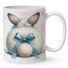 Névvel kérhető - Fehér Nyuszi popsi mintás bögre