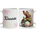 Névvel kérhető - Zöld masnis Nyuszi popsi mintás bögre