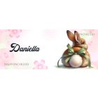 Névvel kérhető - Zöld masnis Nyuszi popsi mintás bögre