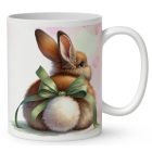 Névvel kérhető - Zöld masnis Nyuszi popsi mintás bögre