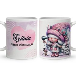   Névvel kérhető - Fodrász manólány hajszárítóval mintás bögre