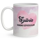 Névvel kérhető - Fodrász manólány hajszárítóval mintás bögre