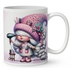 Névvel kérhető - Fodrász manólány hajszárítóval mintás bögre