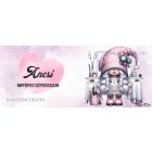 Névvel kérhető - Fodrász manólány az asztalnál mintás bögre