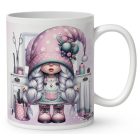 Névvel kérhető - Fodrász manólány az asztalnál mintás bögre