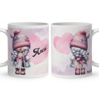 Névvel kérhető - Cuki kétoldalas Fodrász manólány mintás bögre