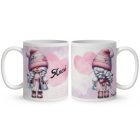 Névvel kérhető - Cuki kétoldalas Fodrász manólány mintás bögre