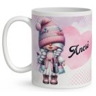 Névvel kérhető - Cuki kétoldalas Fodrász manólány mintás bögre