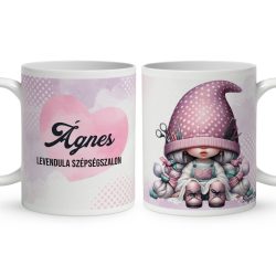   Névvel kérhető - Pöttyös sapkás fodrász manólány mintás bögre