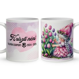   Neves ajándék óvónéniknek - Tündéri Tulipános manólány mintás bögre