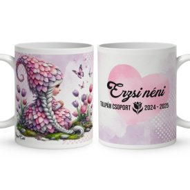   Neves ajándék óvónéniknek - Tulipános manólány és a pillangó mintás bögre