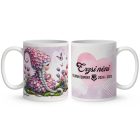 Neves ajándék óvónéniknek - Tulipános manólány és a pillangó mintás bögre