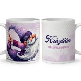 Névvel kérhető - Jóga manó nyújtás mintás bögre