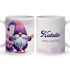 Névvel kérhető - Jóga manó gyakorlat mintás bögre