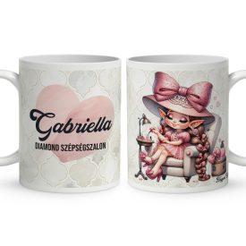   Névvel kérhető - Szépséges Körmös manólány mintás bögre