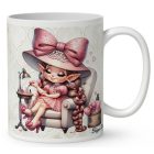 Névvel kérhető - Szépséges Körmös manólány mintás bögre