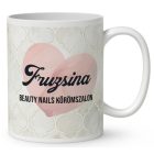 Névvel kérhető - Aranyos Körmös manólány mintás bögre