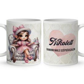 Névvel kérhető - Cuki Körmös manólány mintás bögre