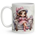 Névvel kérhető - Cuki Körmös manólány mintás bögre