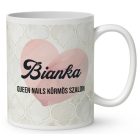 Névvel kérhető - Cuki lila Körmös manólány mintás bögre